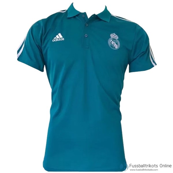 Real Madrid Polo 2017-18 Weiß Blau Fussballtrikots Günstig